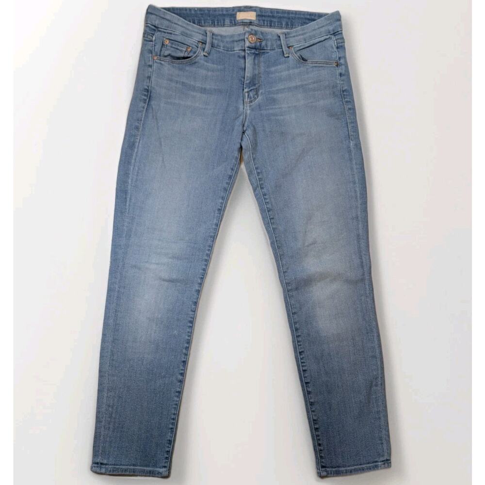 Mother The Crop Looker Mid Rise Cropped Skinny Jeans Womens 29* Light Kitty Wash